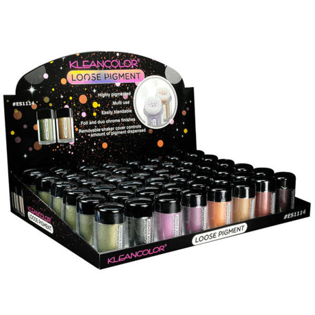 KleanColor Loose Pigment Eyeshadow in 8 Colors Assorted in Display