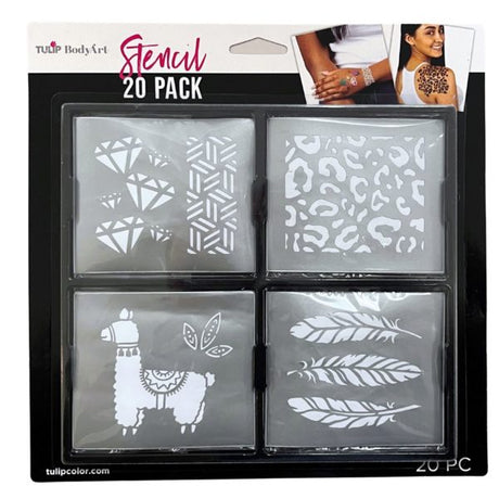 Tulip Body Art  20 Pack Stencil Set