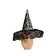 Holographic Witch Hat with Black Floral Lace