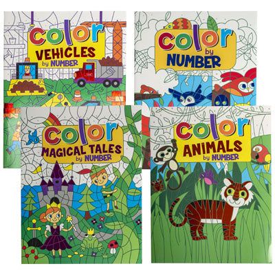 Color By Number Book 4 Assorted Counter Display