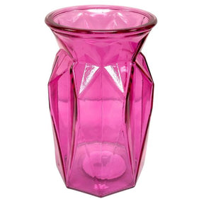 7” x 4” Pressed Pattern Pink Ginger Glass Vase