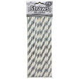24 Pack Silver & White Paper Straws