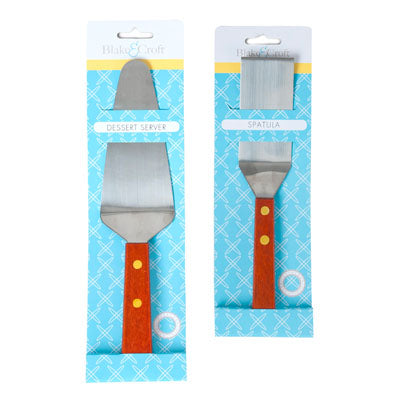 Dessert Server/spatula 2ast Stainless W/wood Handle Kitchen Tcd