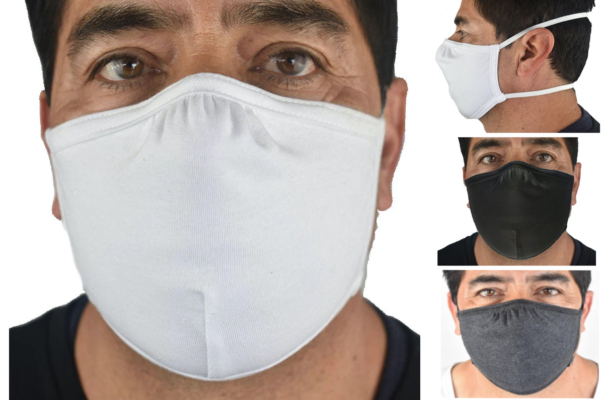 Reusable Cotton/Lycra Dual Layer Face Masks - Made in USA!