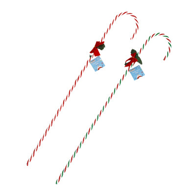 Candy Cane Twist 30 In X 0.375 In W/bow & Holly 2ast