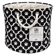 Bone Dry Polyester Round Pet Bin Size Medium in Black with Lattice Paw Design