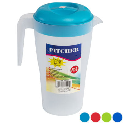 Pitcher 2 Qt 64 Oz 4 Assorted Colors #icy Jug 5722