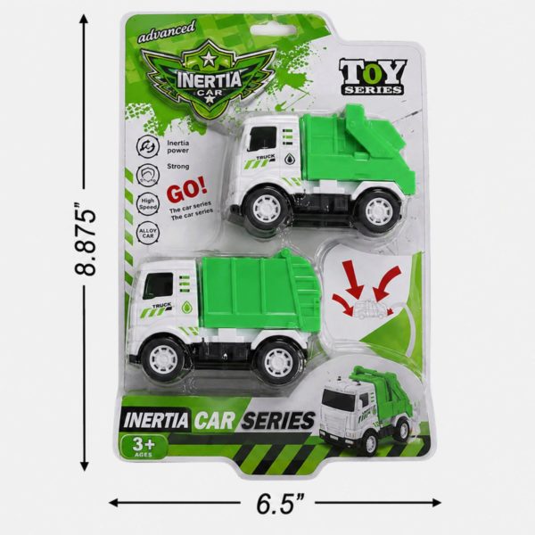 Push and Go Recycling Garbage Truck Vehicle Toy Set
