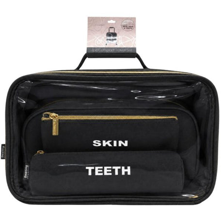 Roaming Essentials 4-Piece Self Care Travel Set in Black