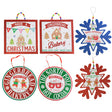 Gingerbread Theme Hanging Wall Decor 6ast Mdf Round/square/snowflake/ht