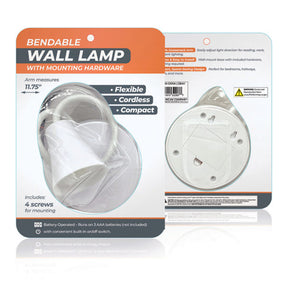 Battery Operated Bendable Wall Lamp with Mounting Hardware