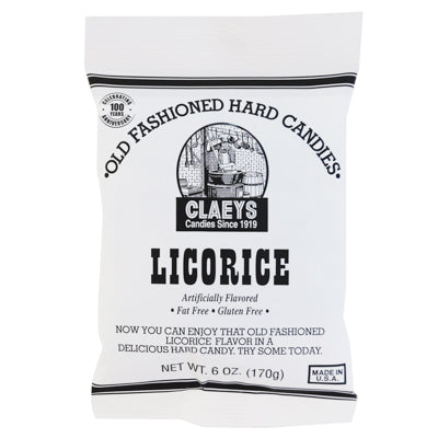 Claeys Old Fashioned Hard Candies Licorice 6 Oz Peg Bag