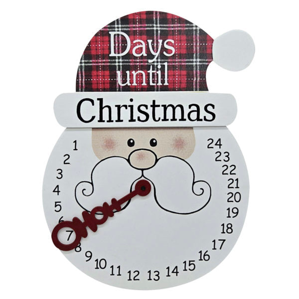 Santa Face Wooden Advent Calendar Countdown Clock