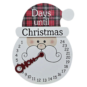 Santa Face Wooden Advent Calendar Countdown Clock