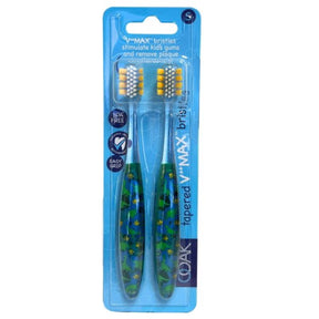 Two Pack V Max Kids Toothbrushes with Dinosaur Design