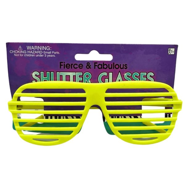 Shutter Plastic Party Sunglasses in Yellow