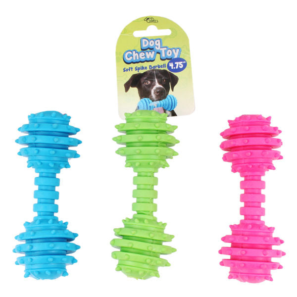 4.75" Soft Spike Barbell Dog Chew Toy