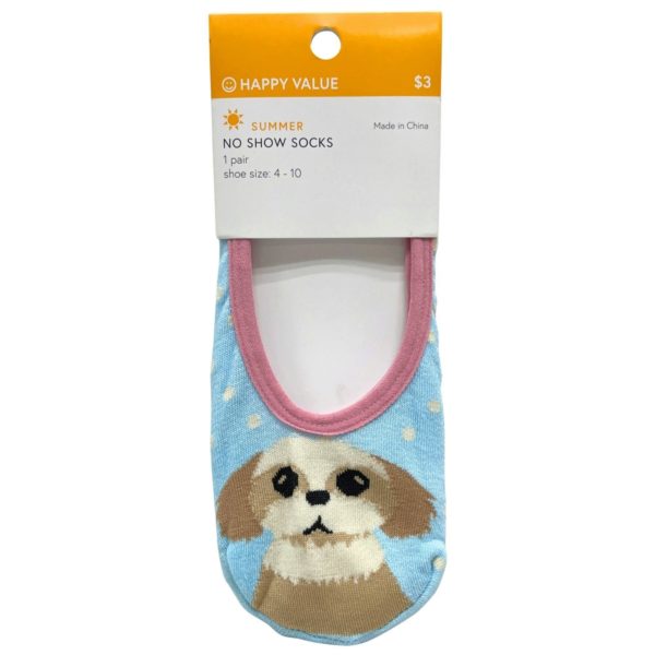 Happy Value Dog Polka Dot No Show Socks in Sizes 4-10