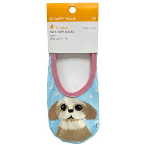 Happy Value Dog Polka Dot No Show Socks in Sizes 4-10