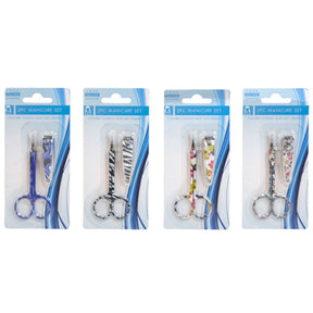 Manicure Set 2pc Nail Clipper &cuticle Scissors 4ast Prints Hba Blc