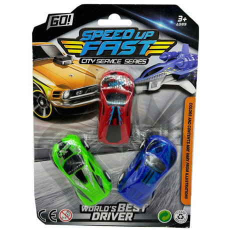 3 Pack Race Cars Toy Set