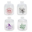 Candy Potion Apothecary Jars Plastic 4ast Halloween Prints 3.9 X 5.3in Upc Label