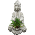 6" Tall Decorative Buddha Statue with Fake Plants and Rocks