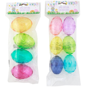 Easter Eggs Crystal Diamond 4pk Lg Or 6pk Med Asst Trans Tint Colors Easter Insert Hdr