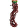 Tinsel Garland in Silver and Red Sheer