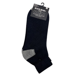 Black Bear For Men Cushion Quarter Sports Socks 3 Pack in Black