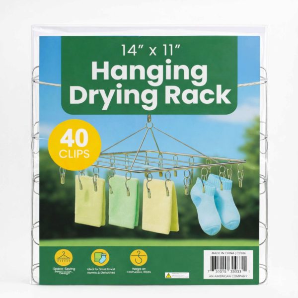 Hanging Clothes Air Drying Rack with Clips