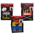 Bbq Chef Print Apron 3ast Black 27.5in/bbq Hdr