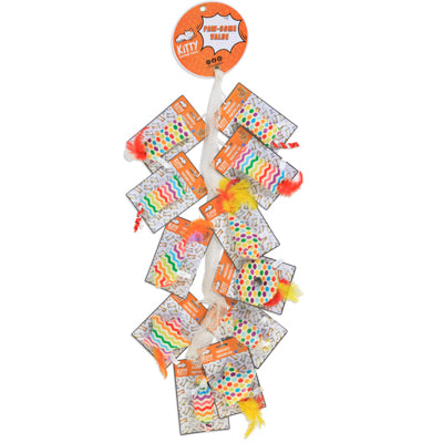 Cat Toy Plush With Catnip/crinkle Rainbow Stripe, Polka Dot Mesh Mdse Strip
