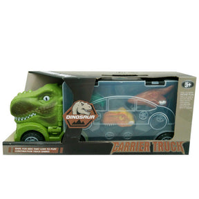 T-Rex Carrier Vehicle with Three Dinosaur Trucks Toy Carrying Storage Case