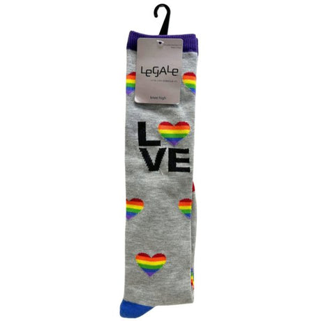 Legale 1 Pair Knee High Love Assorted Colors Ladies Shoe Size 4-10