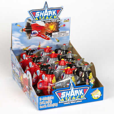 Candy Shark Attack 3 Asst Candy Filled Plane .25 Oz 12pc Counter Display