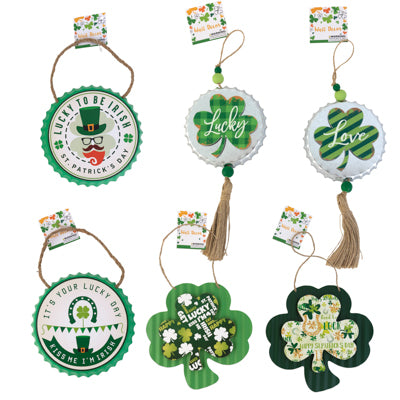 Hanging Decor St Pat Galvanized 6 Asst / Hangtag