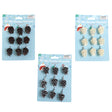 Ornaments Mini Tree Pinecones 9pk Plastic 3.25in 3ast White/frosted/natural Xm/tcd