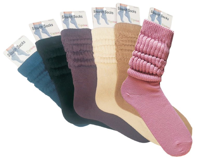 Women's Heavy Gauge Heavy Weight Ribbed Slouch Socks - Pastel Colors