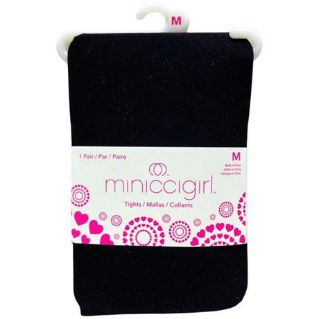 Miniccigirl Youth Footed Tights Solid Black in Size M