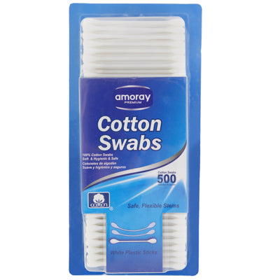 Cotton Swabs 500ct Plastic Stick Amoray