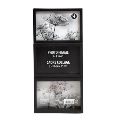 Photo Frame Collage 3-4x6 Black Pp $4