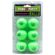 Pong Party Blacklight Pong Balls 6 Pack with Pot Leaf Design