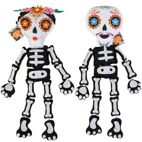 Sugar Skull Skeleton Characters Hanging Decor 19in Male/female