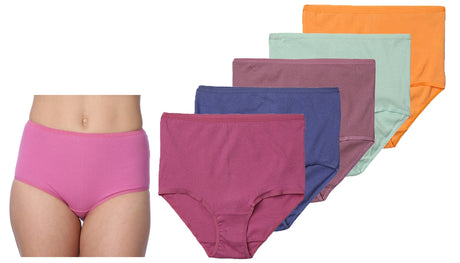 Women's Cotton Brief Cut Panties - Assorted Colors - Sizes 5-7