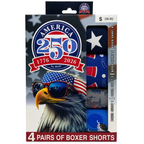 America 250 4 Pack Boxer Shorts in Assorted Sizes Colors and Designs