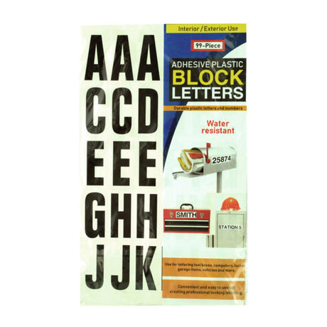Adhesive Plastic Block Letters