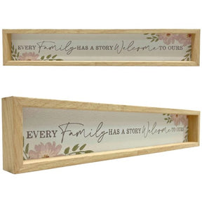 3x16" Natural MDF Art Box Family Welcome Home Décor