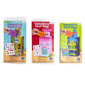 Valentine Day Mail Bag, Topper,stickers 3 Assorted Pp $1.99