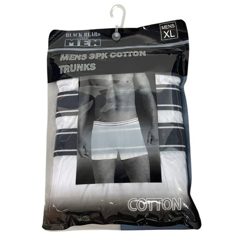 Black Bear For Men 3 Pack Cotton Spandex Trunks in XL in Assorted Colors
